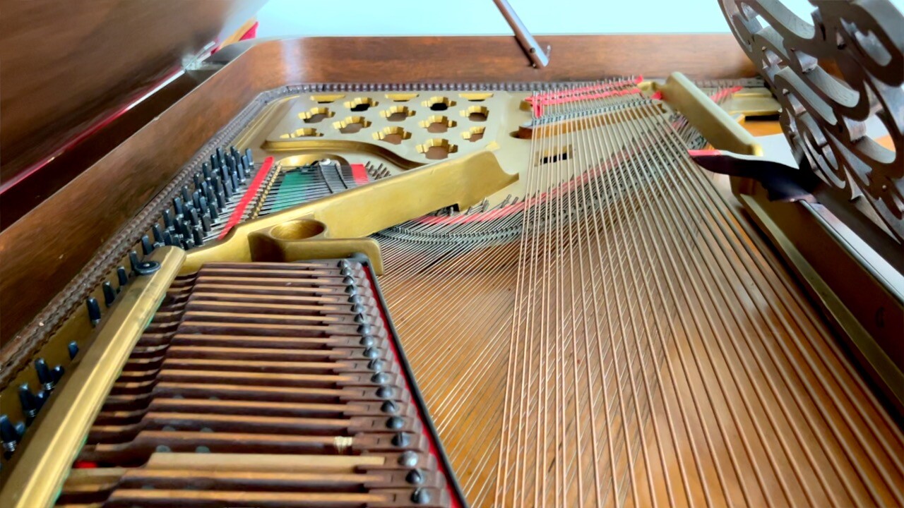 Inside of the restored piano