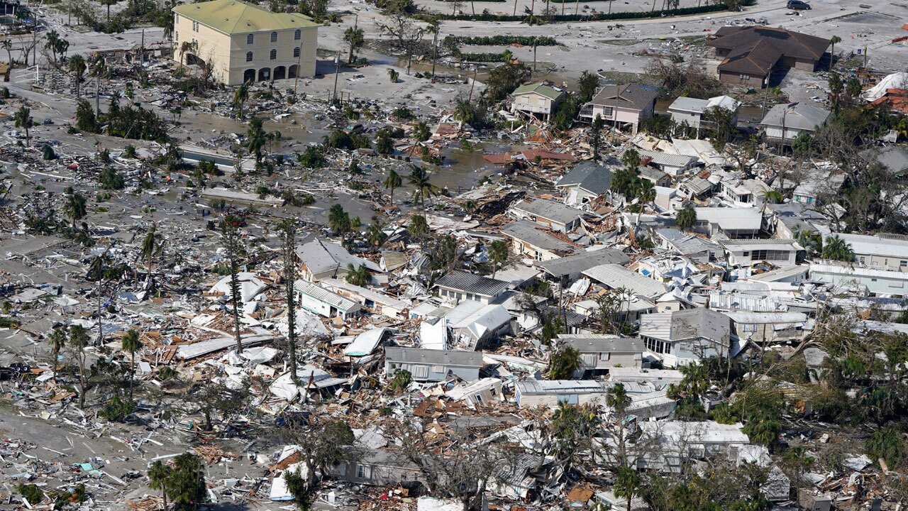 Damaged homes and debris are shown in the aftermath of Hurricane Ian, Thursday, Sept. 29, 2022, in Fort Myers Beach, Fla.