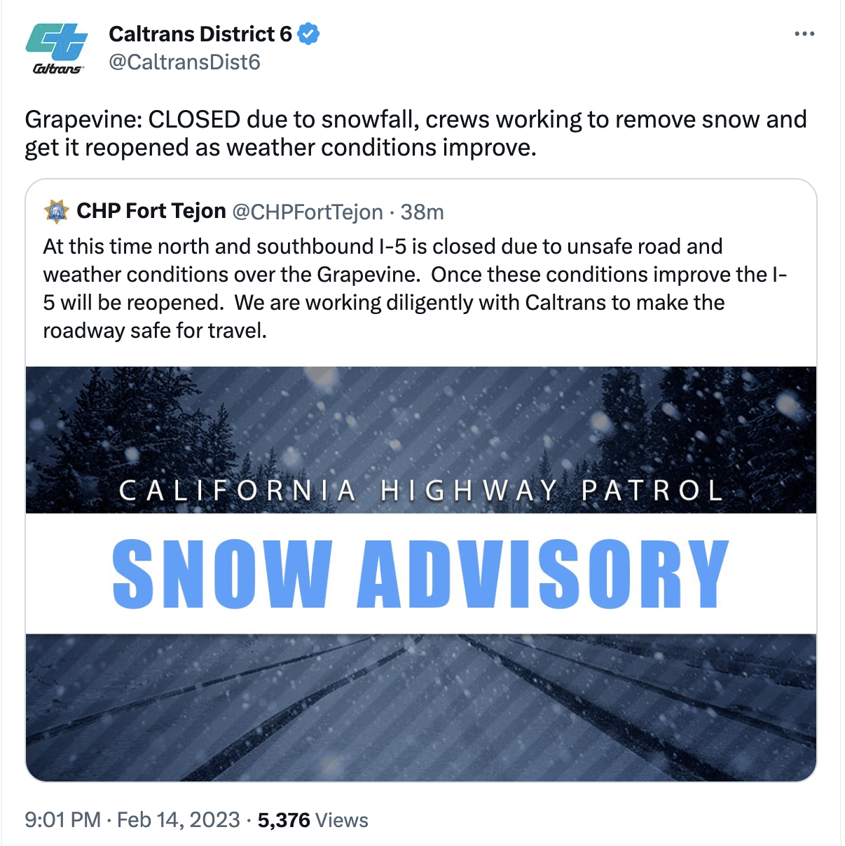 caltrans tweet