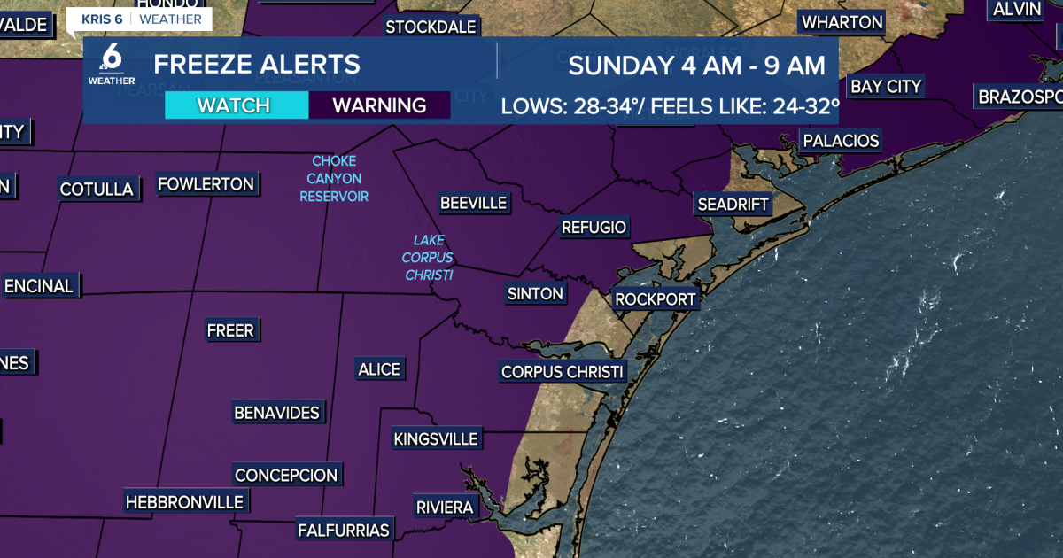 FREEZE WARNING: Sunday low temps will be near freezing across the ...