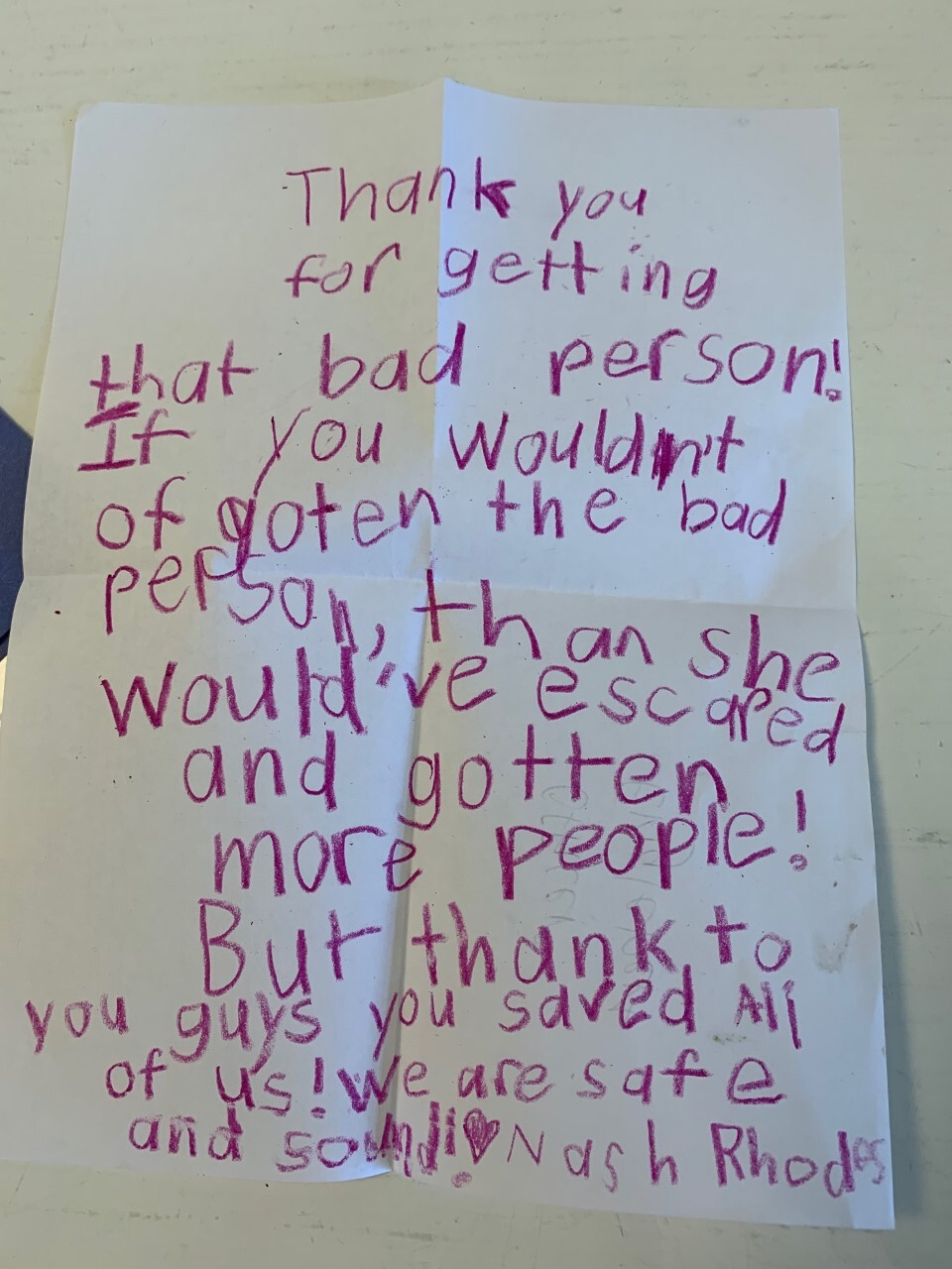 'you guys you saved all of us'