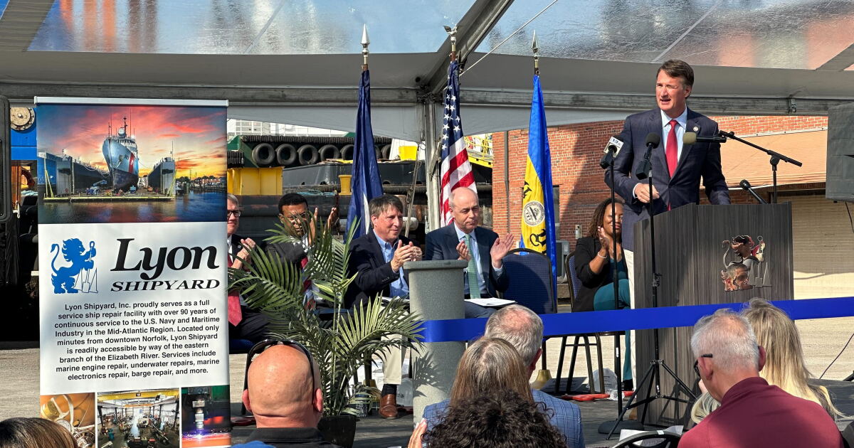 Youngkin announces $8.5 mil investment, 134 new jobs to Norfolk's Lyon Shipyard - Vimarsana News
