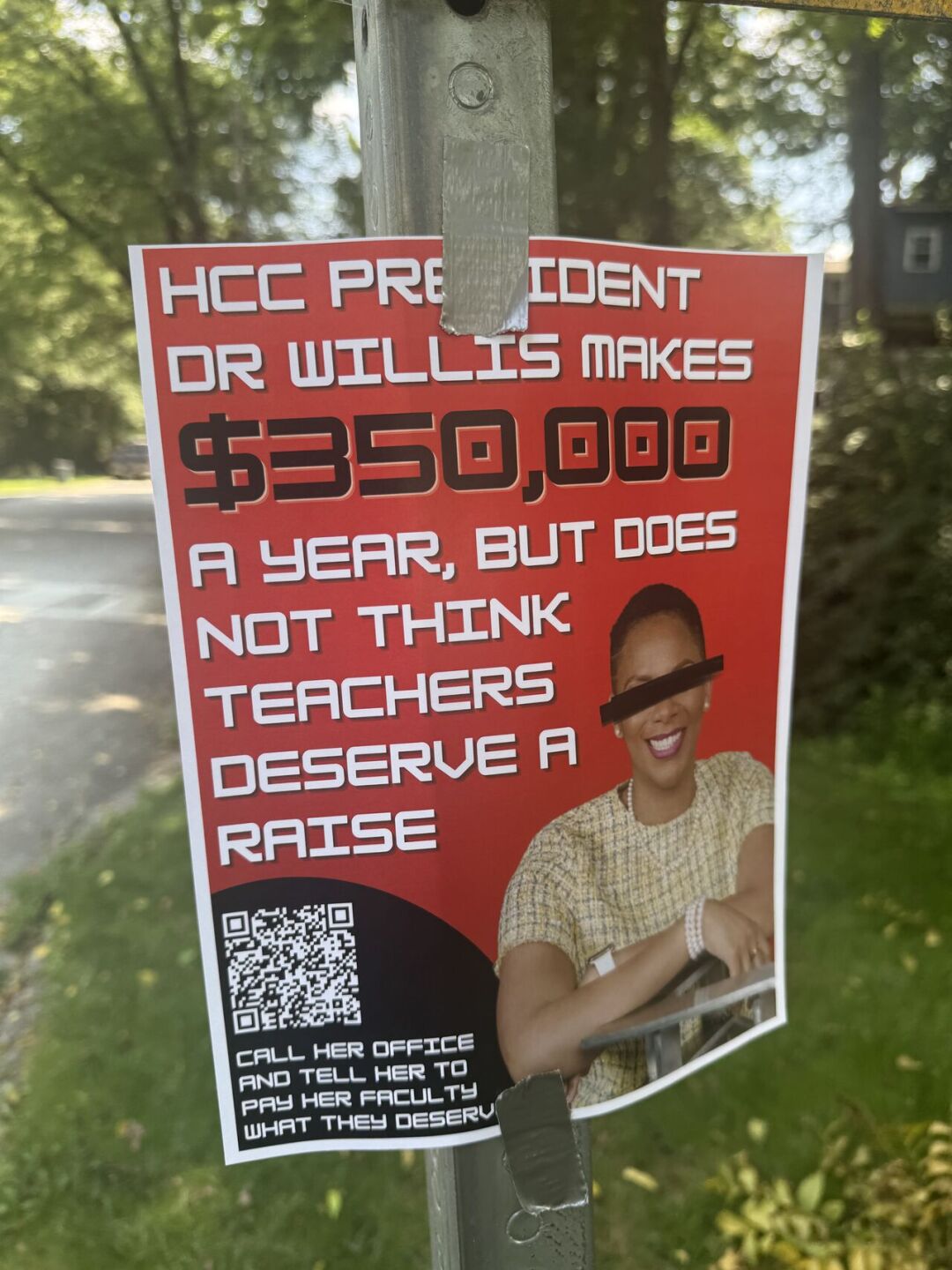 Flyers against HCC president