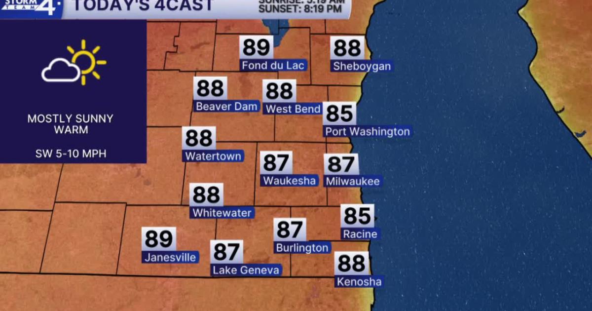 Southeast Wisconsin weather: Sunny and nearing 90