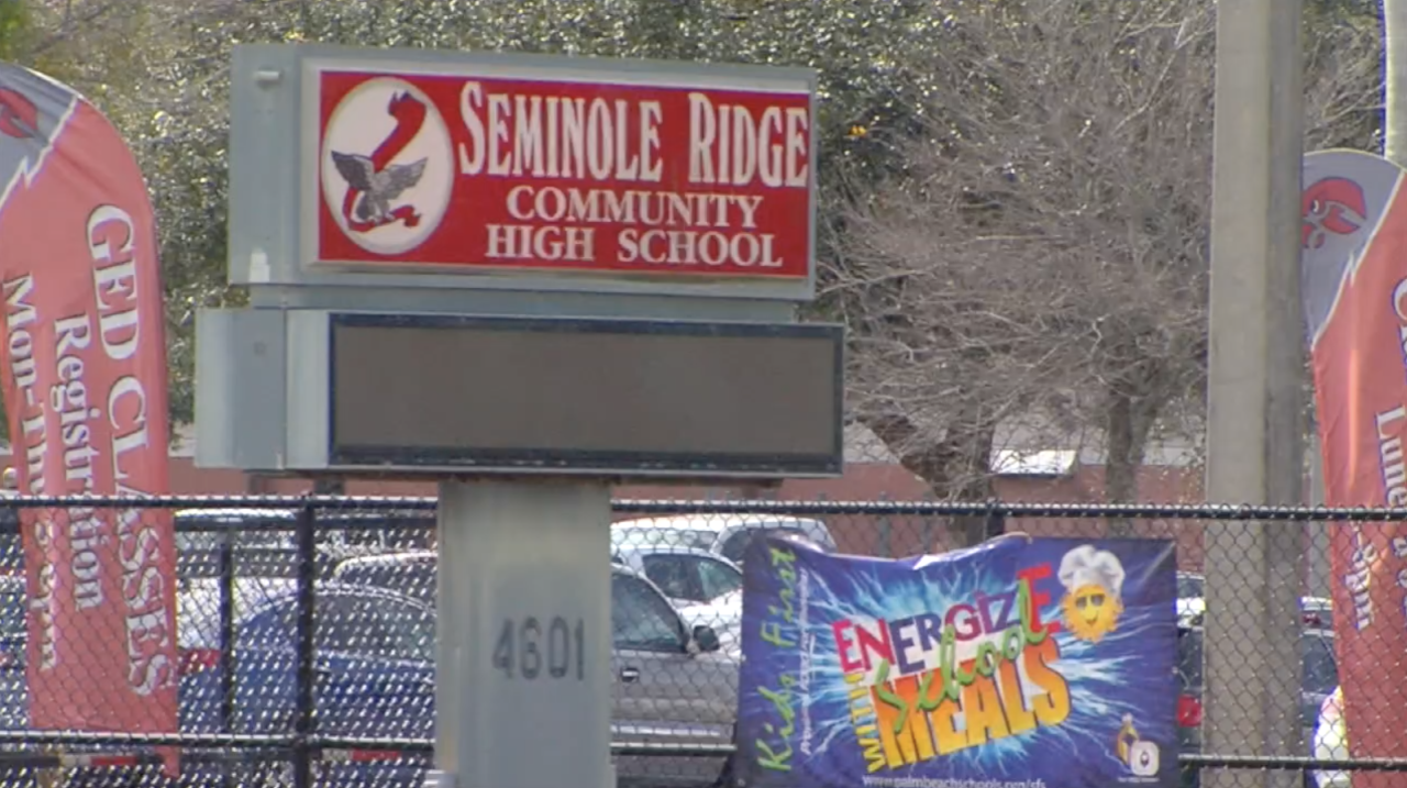 Seminole Ridge Community High School sign