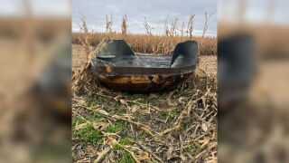 Foreign debris found in a cornfield in Scott Township. 