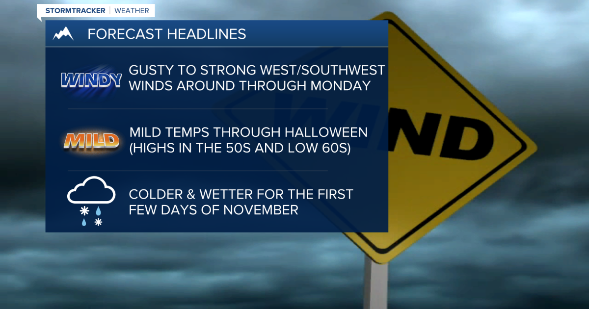 Windy and mild through Halloween