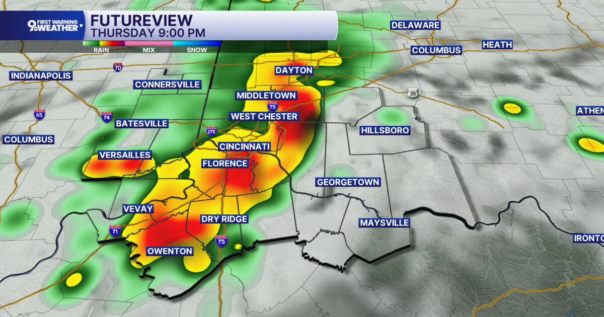 Dreary Thursday forecast with evening storms expected