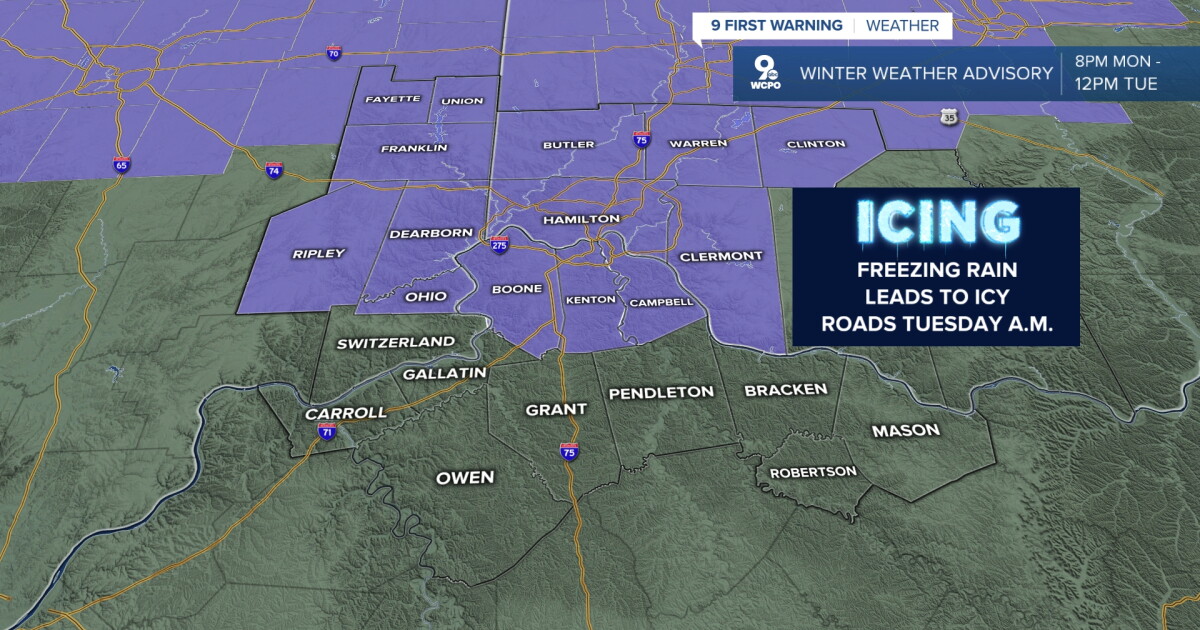 Winter Weather Advisory: Freezing rain and icy roads possible