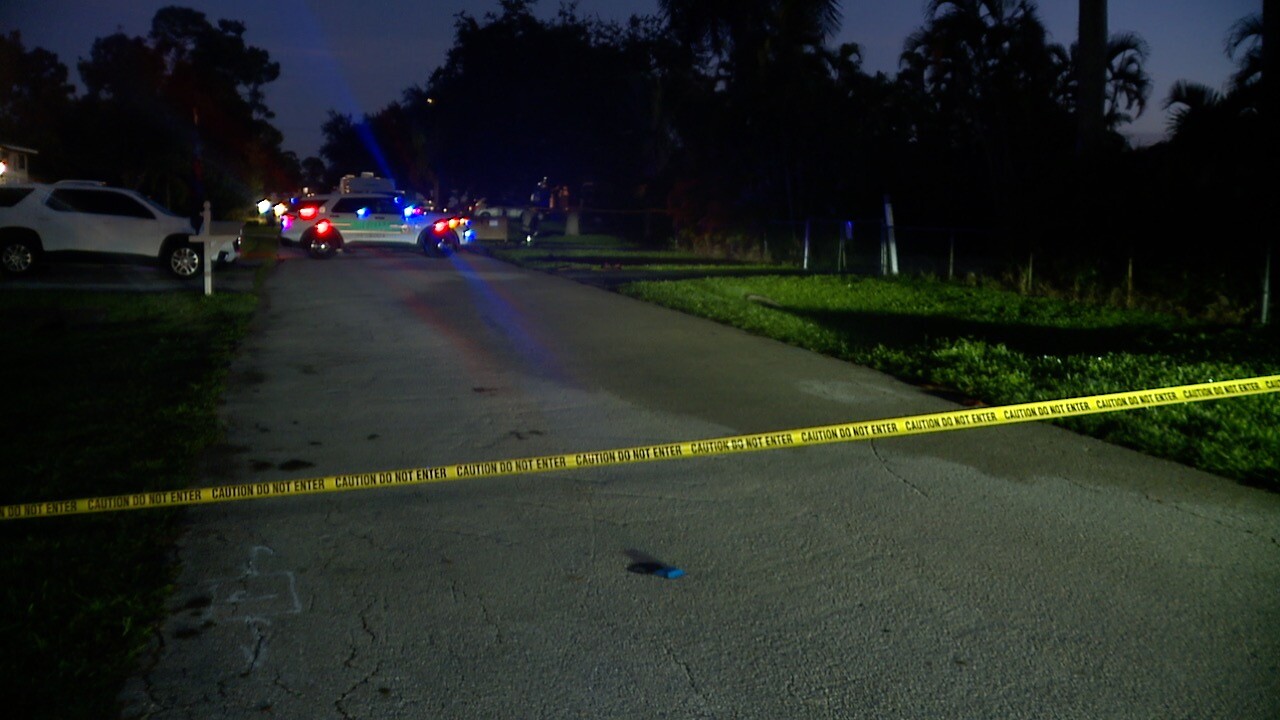Olive Road blocked off with crime scene tape Wednesday morning.