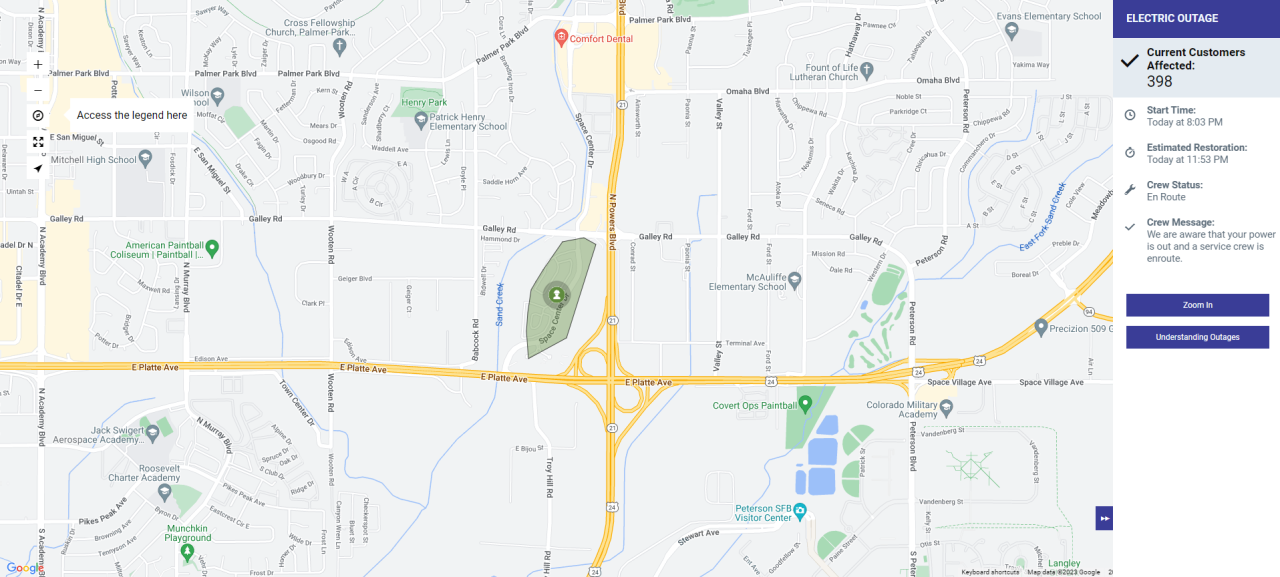 Having power issues? Reported outages across southern Colorado
