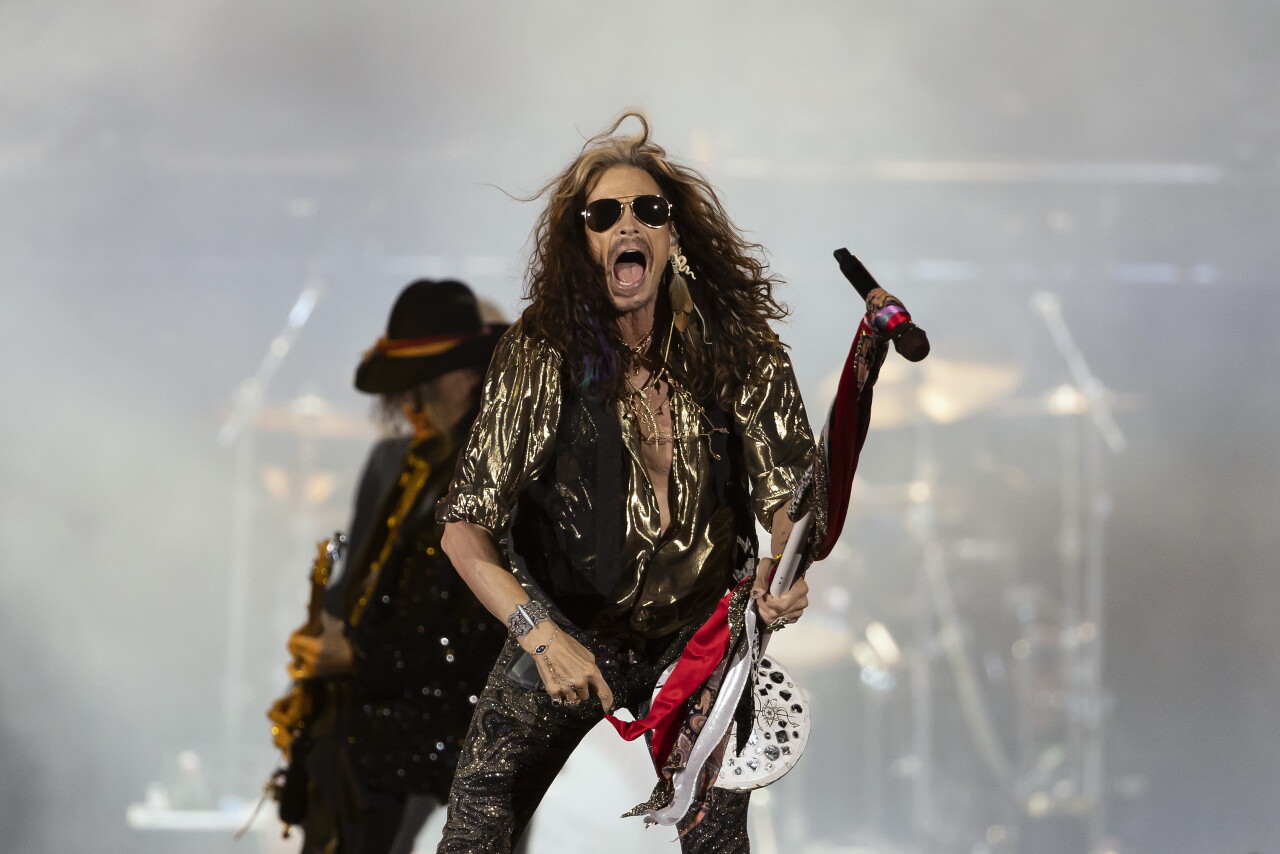 Aerosmith frontman Steven Tyler performs at Fenway Park in Boston, Sept. 8, 2022