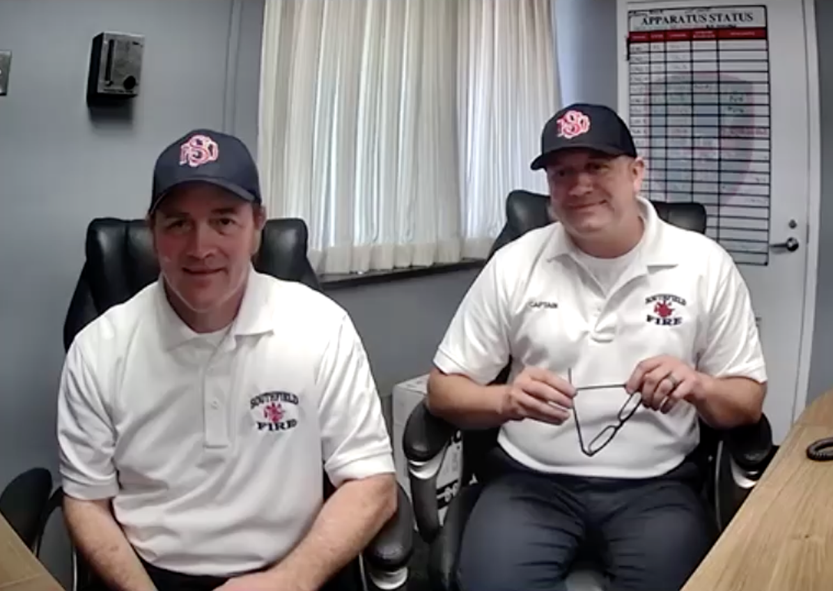 Southfield Fire Battalion Chief Tim Miller (left) and Southfield Fire Captain Scott Wiegand (right)