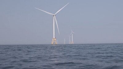 Wind turbines off the U.S. East Coast.