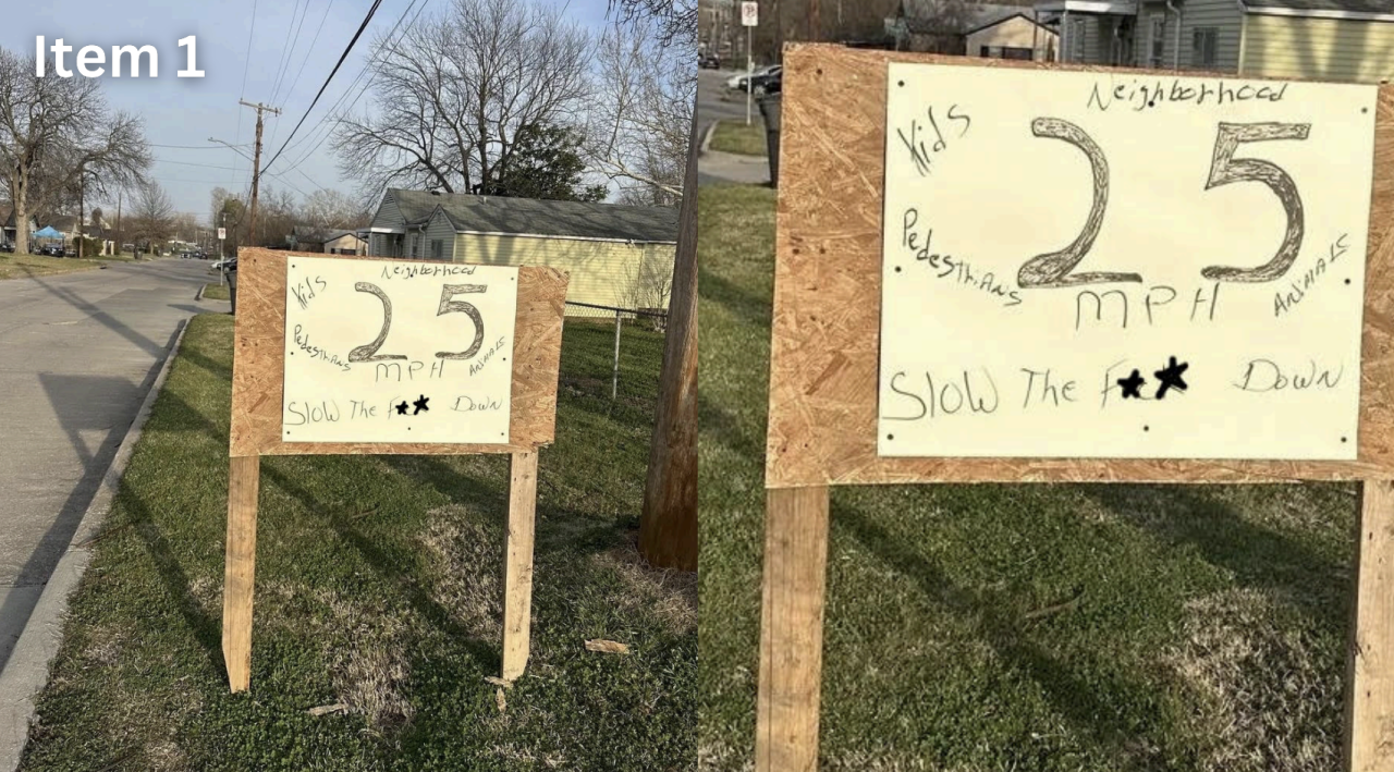 Homemade speed signs
