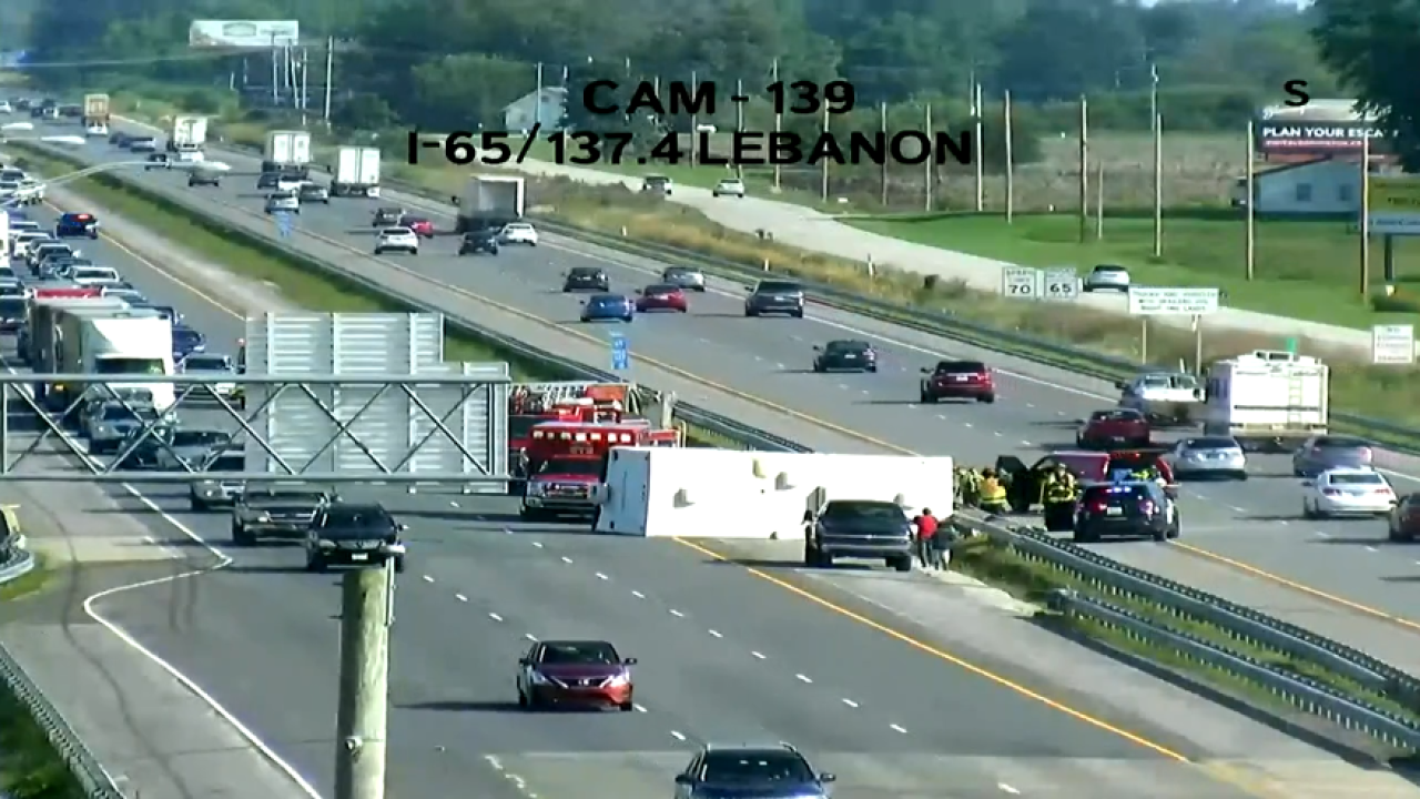 Crash on I65 near Lebanon closes lanes in both directions