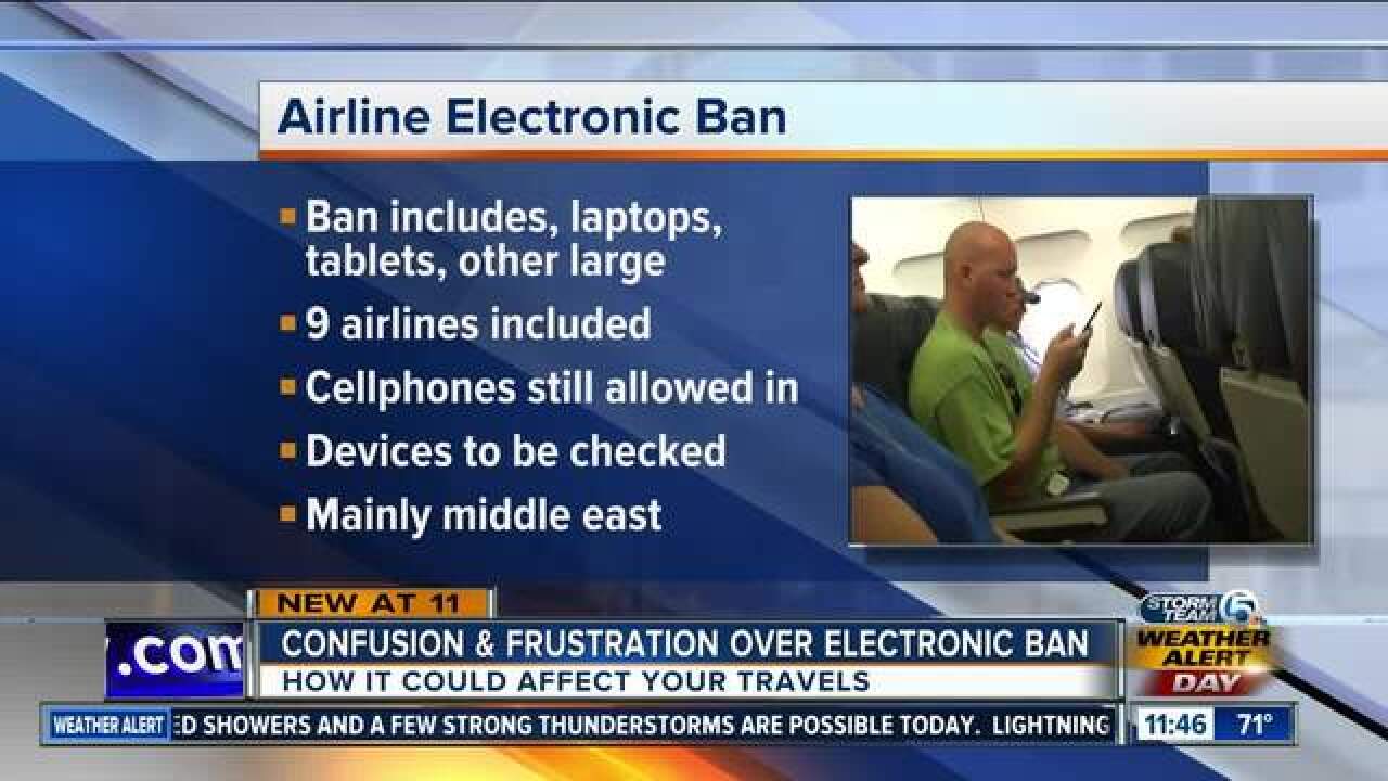 How could electronics ban impact my travel?