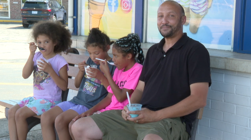 Family eating ice cream