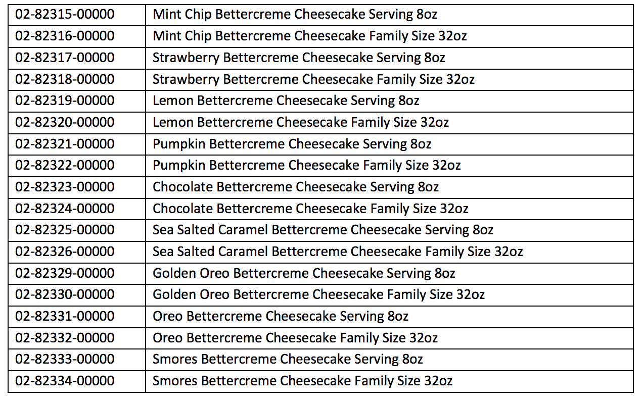 Hy-Vee Cheesecake recall2