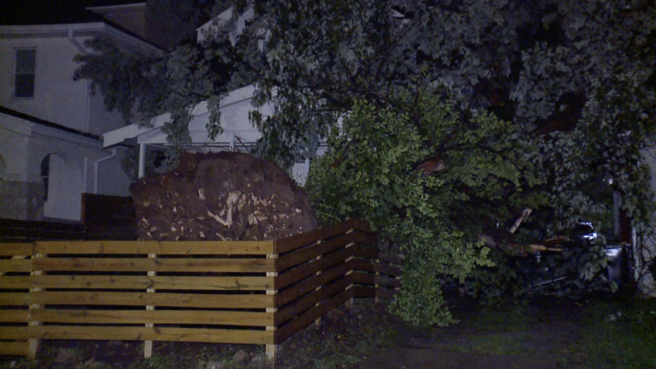 Storm damage near east 38th Street and Agnes Avenue
