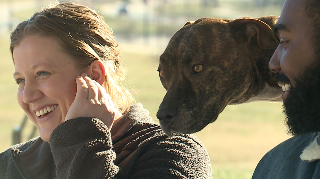 Sadie giving kisses to Steph and Aaron before the interview.