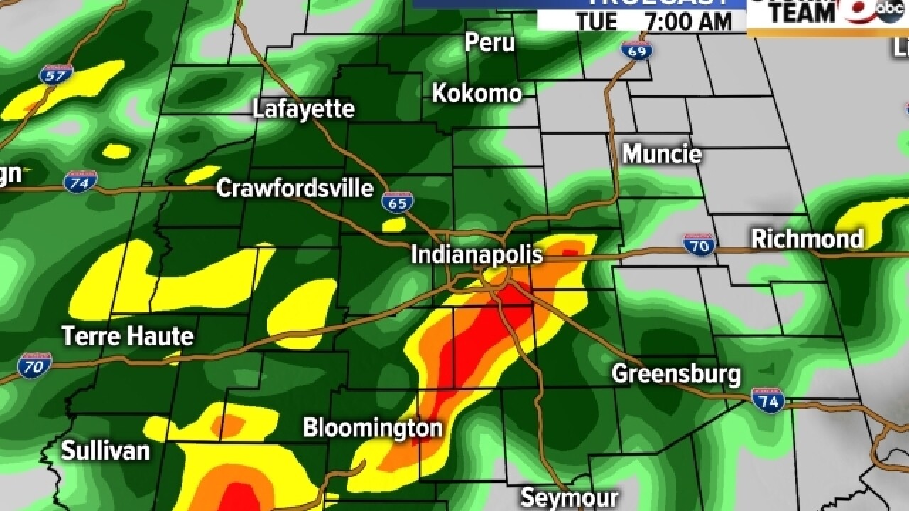 TIMELINE: Rain continues into Tuesday
