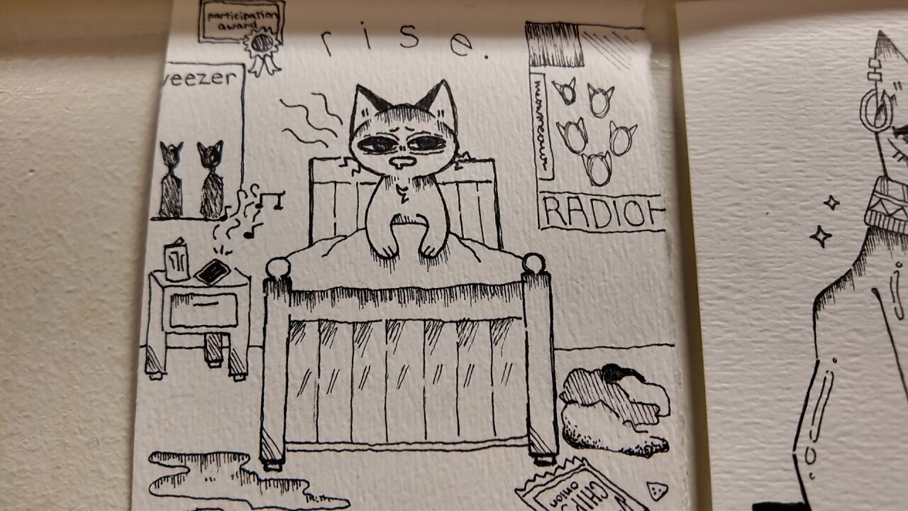 Tia Schlosser cat drawing