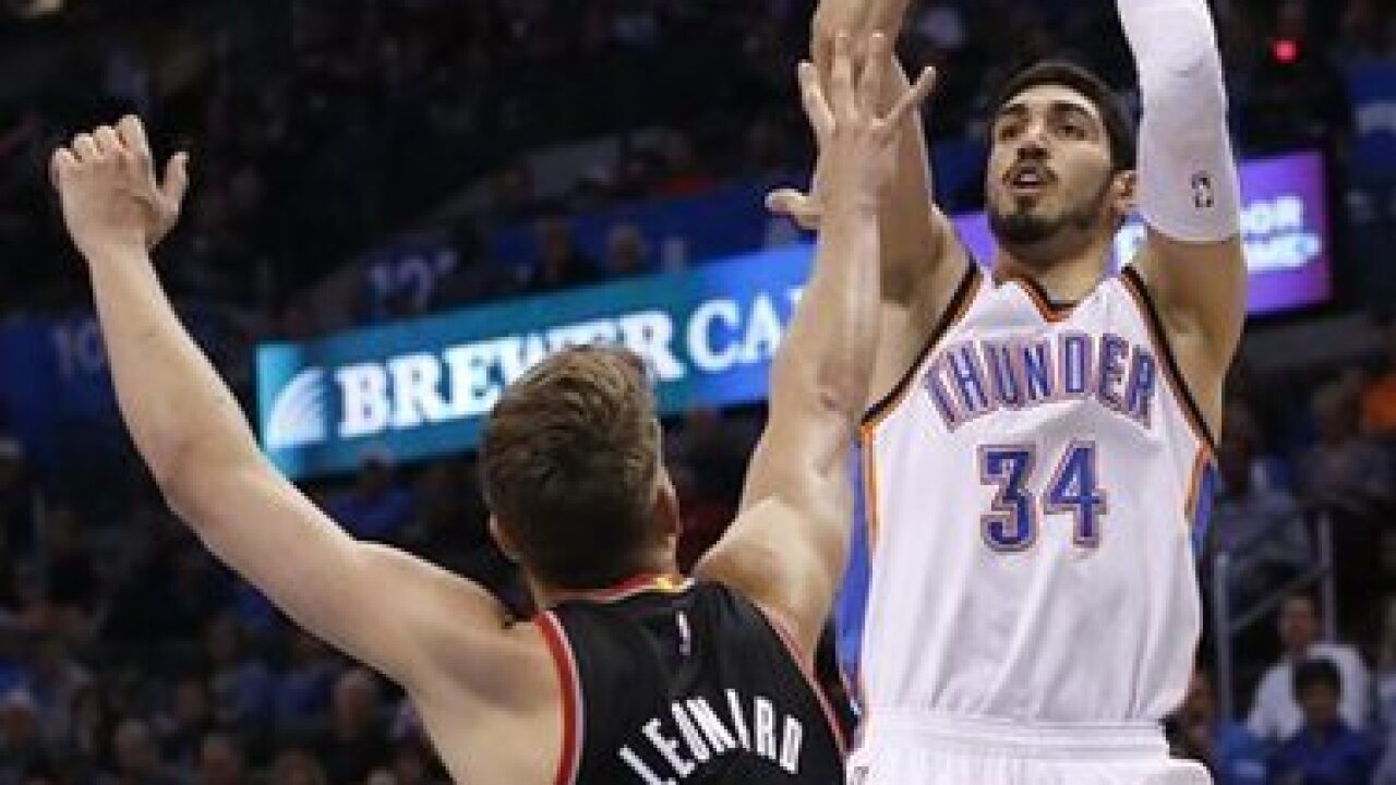 OKC Thunder center Kanter has been released from Romanian airport, NY Times reports