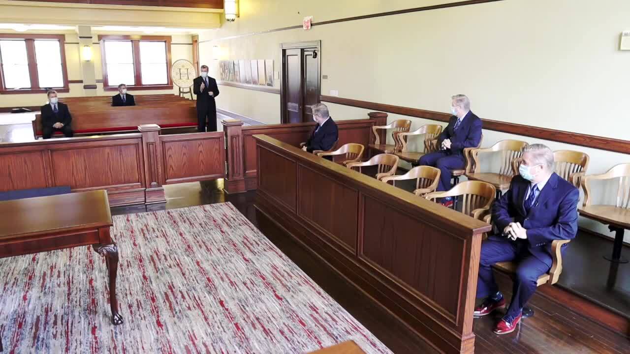 Dave Bohman demonstrates how Martin County could resume jury trials during coronavirus