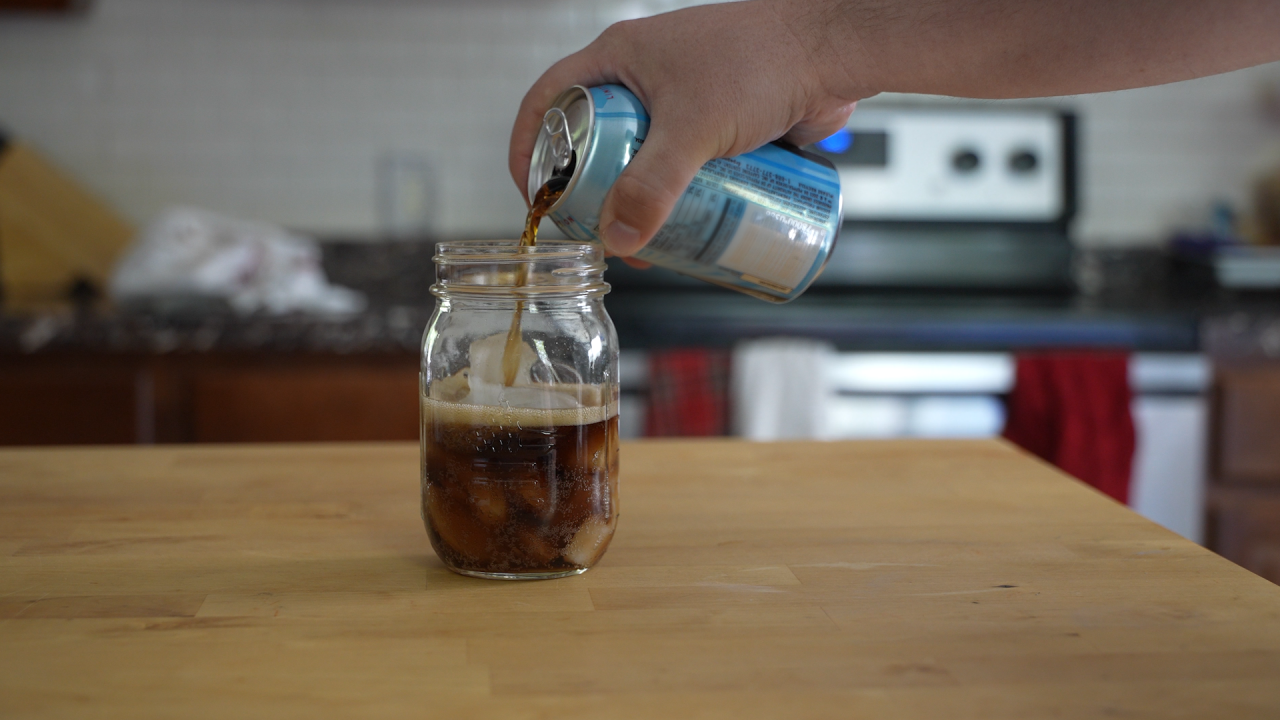 Pouring soda