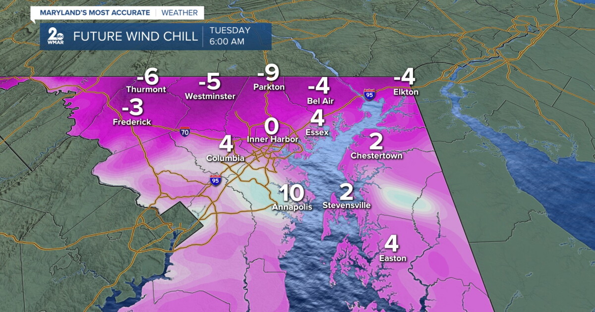 Bitter cold air in store for Maryland this week