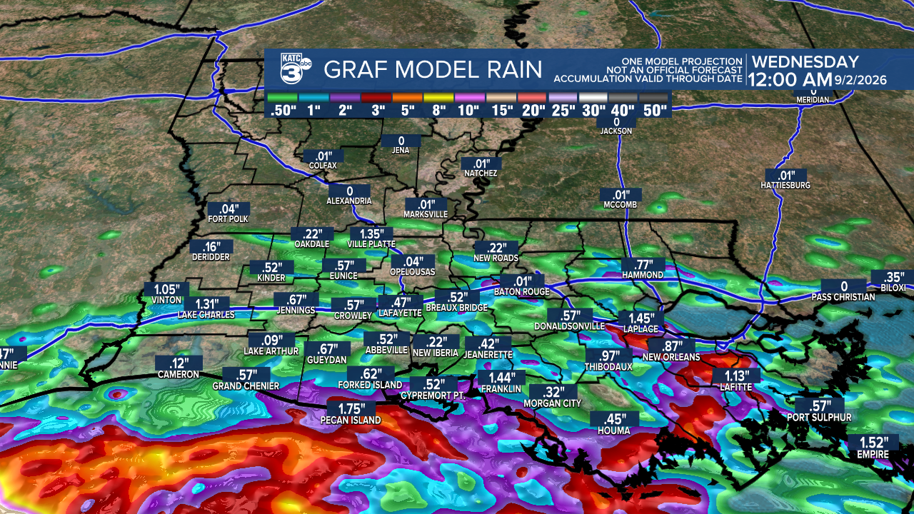 GRAF 4km Accumulation Acadiana 18z.png