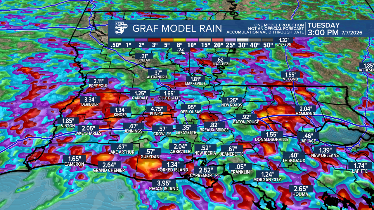 GRAF 4km Accumulation Acadiana 18z.png