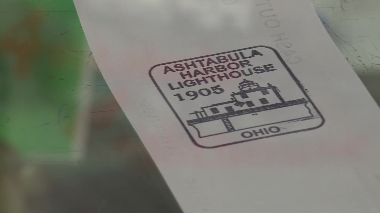 Tourists can get an official stamp of the Ashtabula Harbor Lighthouse -- even if it's tricky to visit the offshore property.