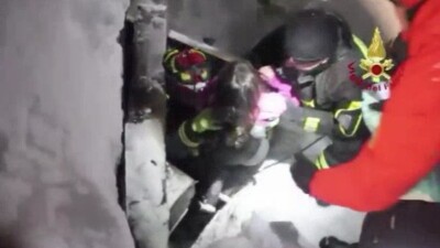 A girl is rescued
