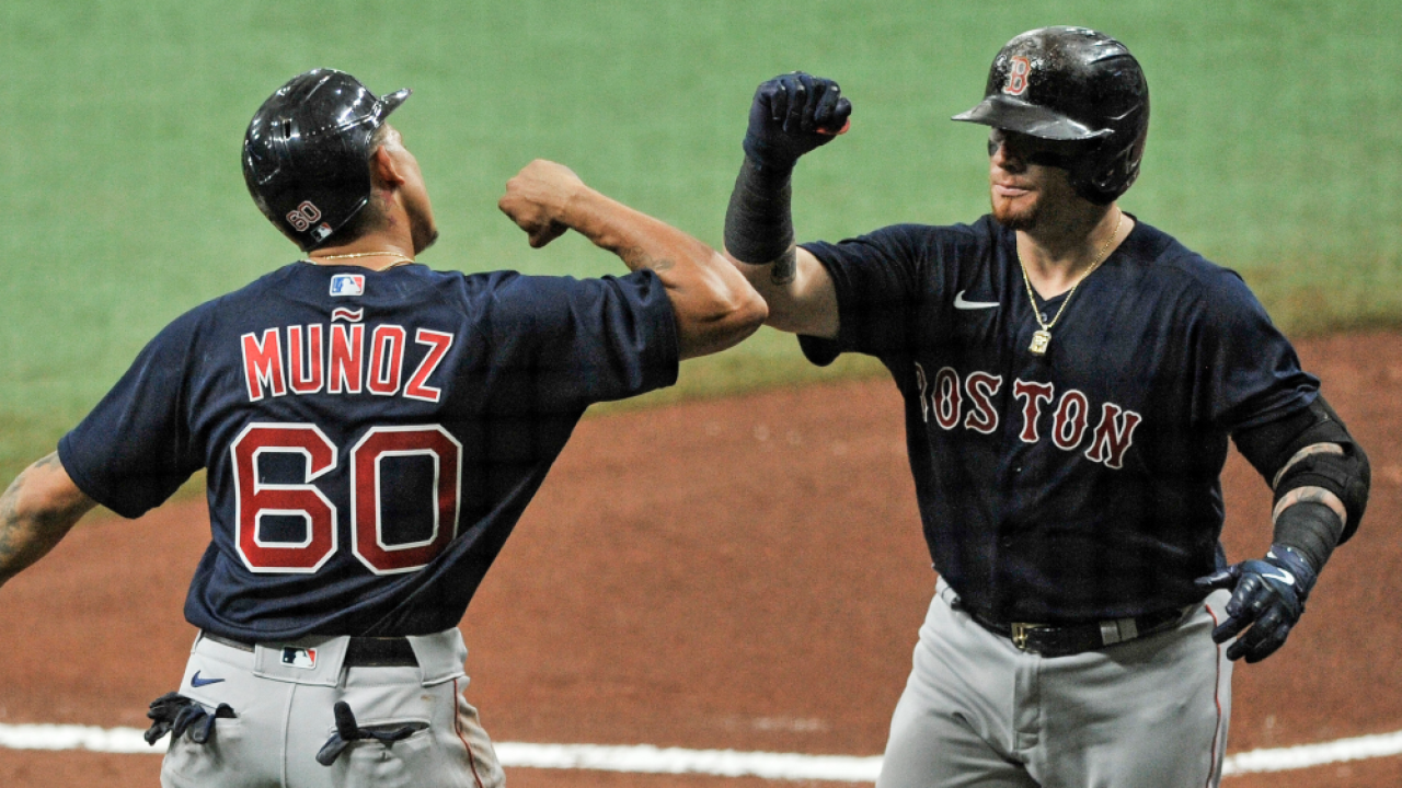 Watch: J.D. Martinez hits first home run in Red Sox uniform