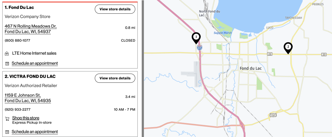 Fond du Lac Verizon Stores