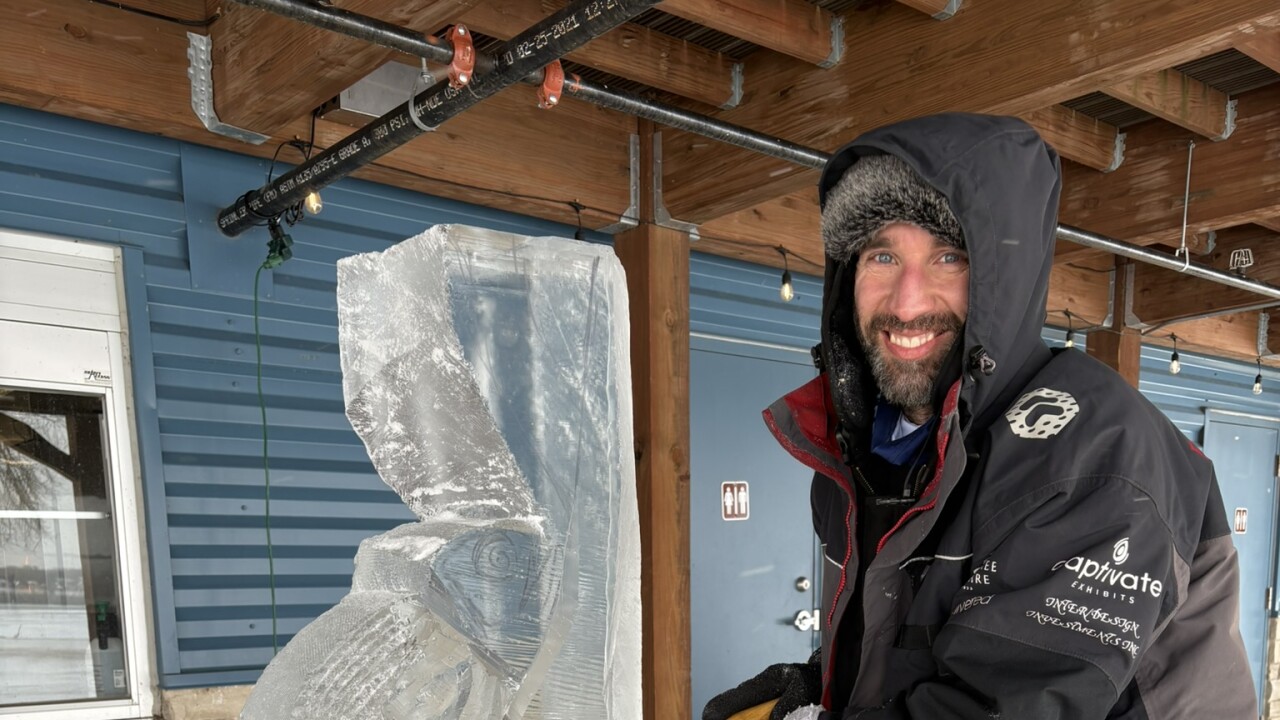 Ice sculpture at the Town of Delavan's Winterfest