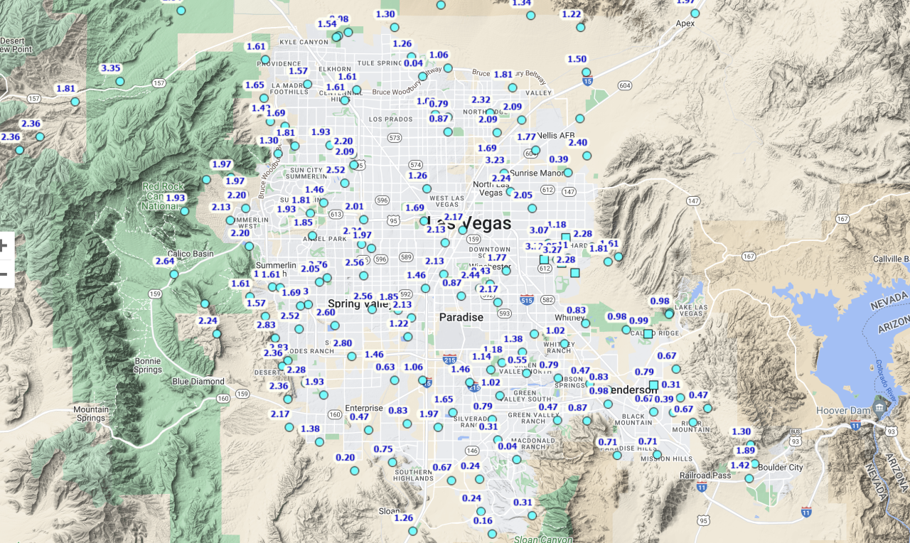 Rain totals - Las Vegas Valley