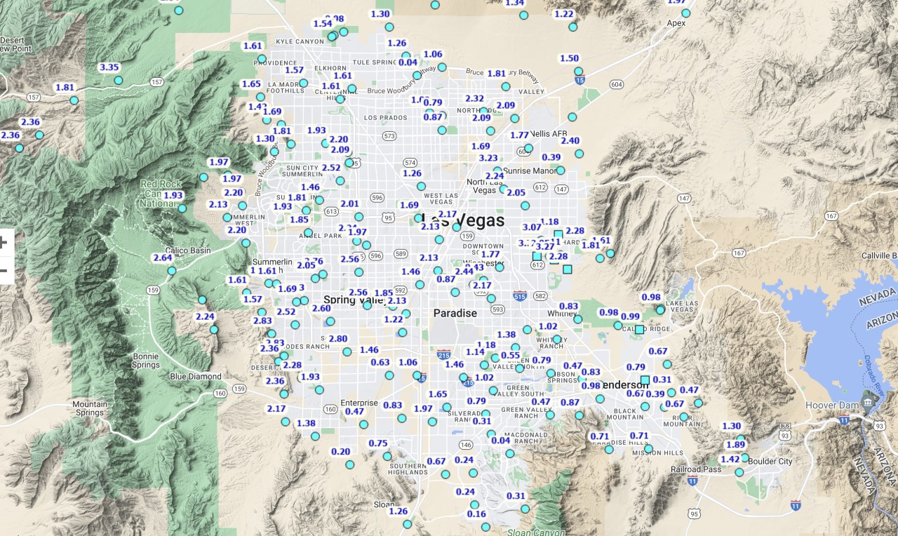 Rain totals - Las Vegas Valley 