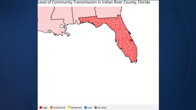 Florida, Indian River County Level of COVID Transmission