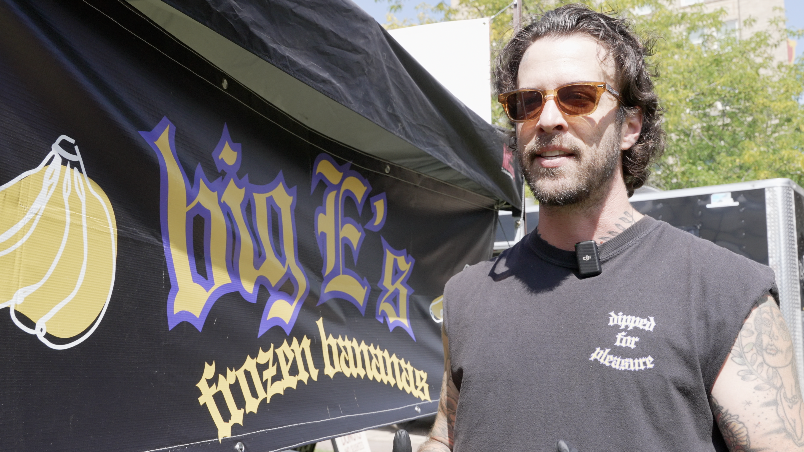Eric Vanacker, owner of Big E's frozen bananas