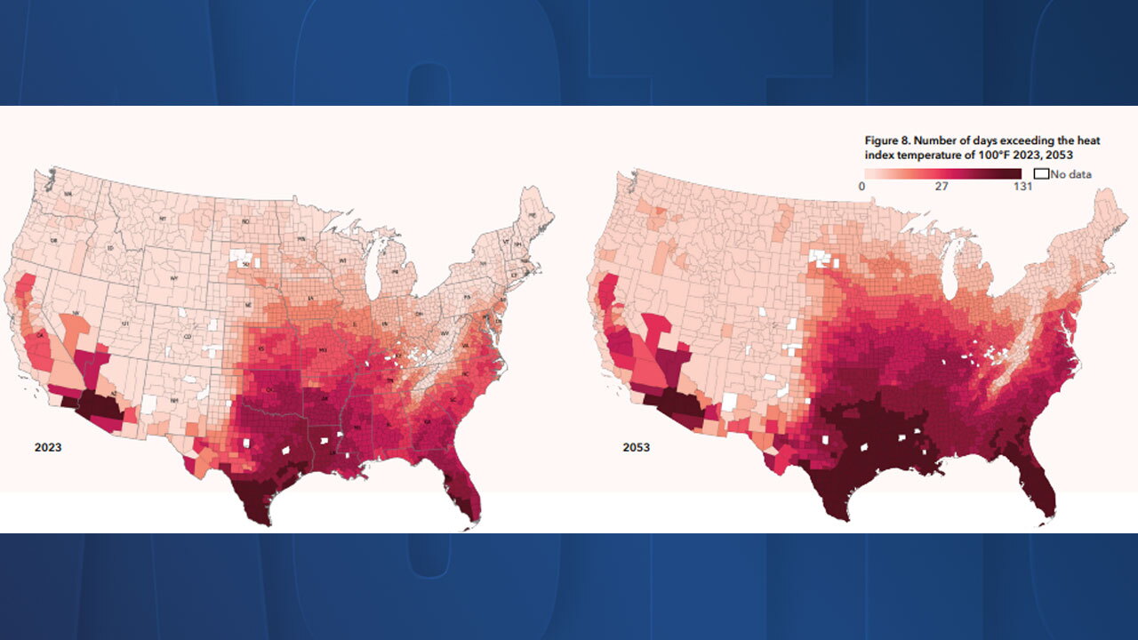 Dangerous days of heat from First Street Foundation study