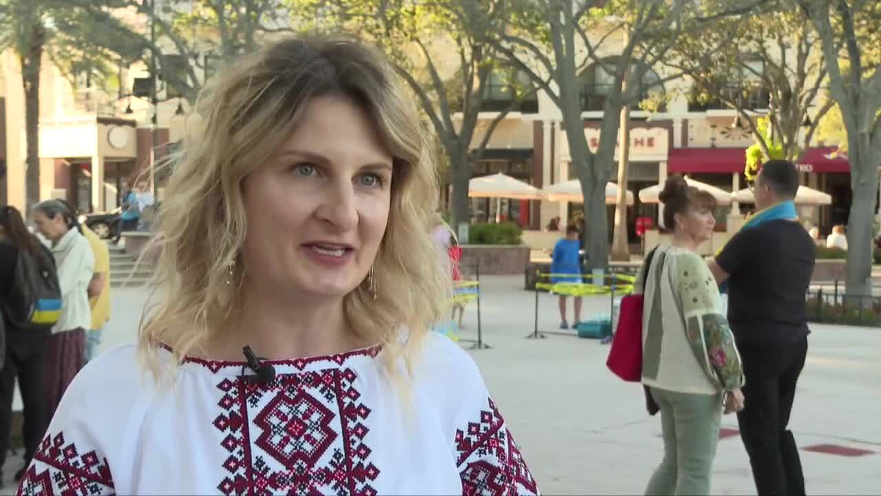 Yuliia Dryhybka, the communications officer with the Ukrainian Association of Florida, helped organize the rally in West Palm Beach as a way to send a message to the community. Feb. 24, 2024