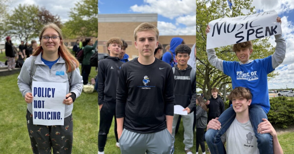 https://www.tmj4.com/news/dodge-county/watertown-high-school-students-walk-out-to-protest-school-boards-decision-to-ban-song-tied-to-stonewall-movement social preview image
