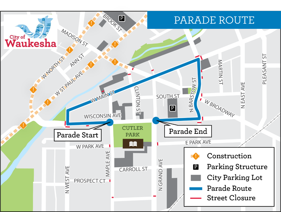waukesha christmas parade rouute