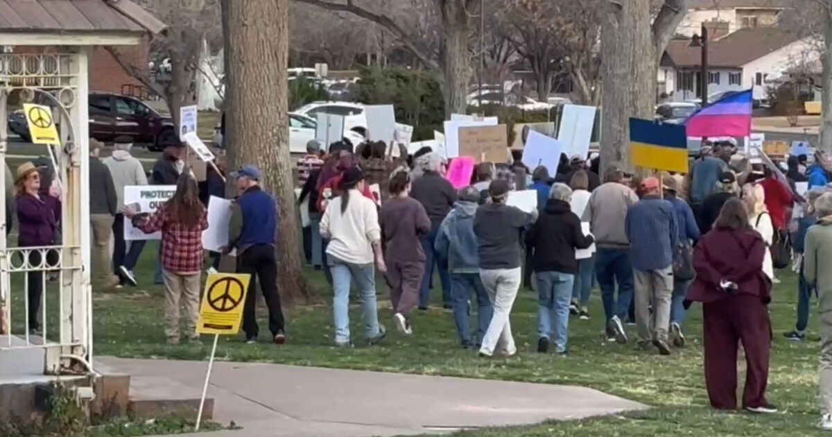 Anti-Trump protesters march through St. George