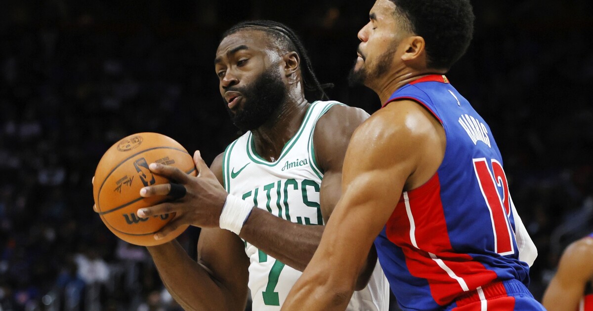 Tatum scores 37 points and Celtics hold to beat stubborn Pistons 124-118 Tatum scores 37 points and Celtics hold to beat stubborn Pistons 124-118