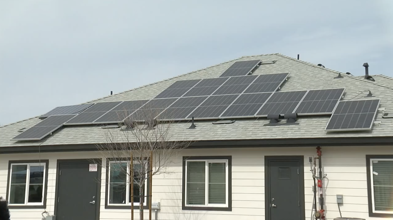 solar panels on Benton Park Cottages unit