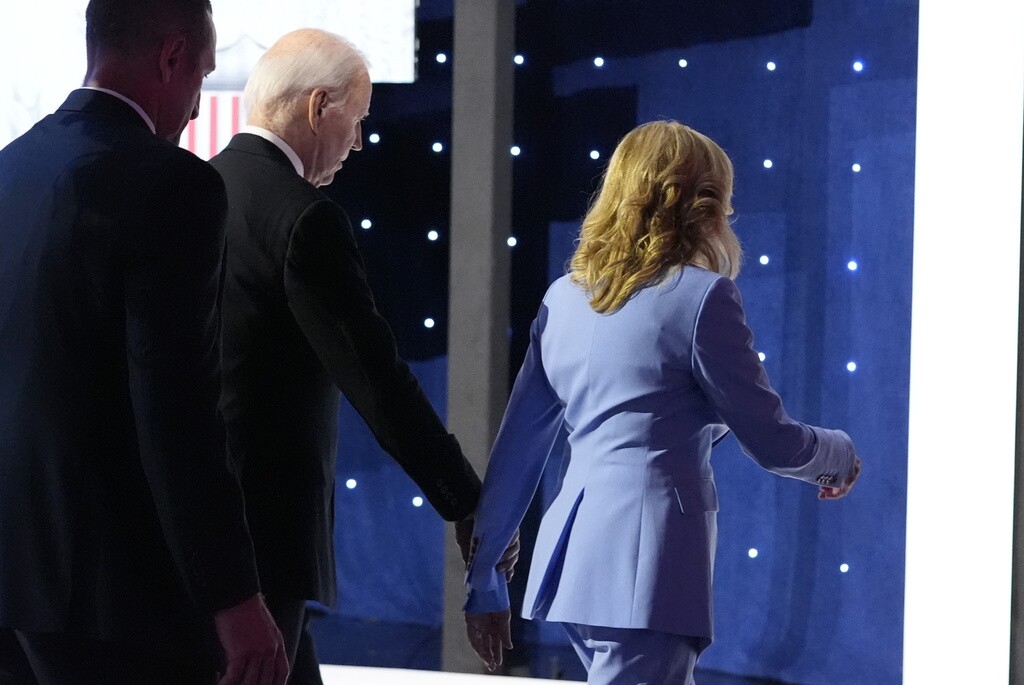 President Joe Biden leaves the debate stage on Thursday, Jun. 27